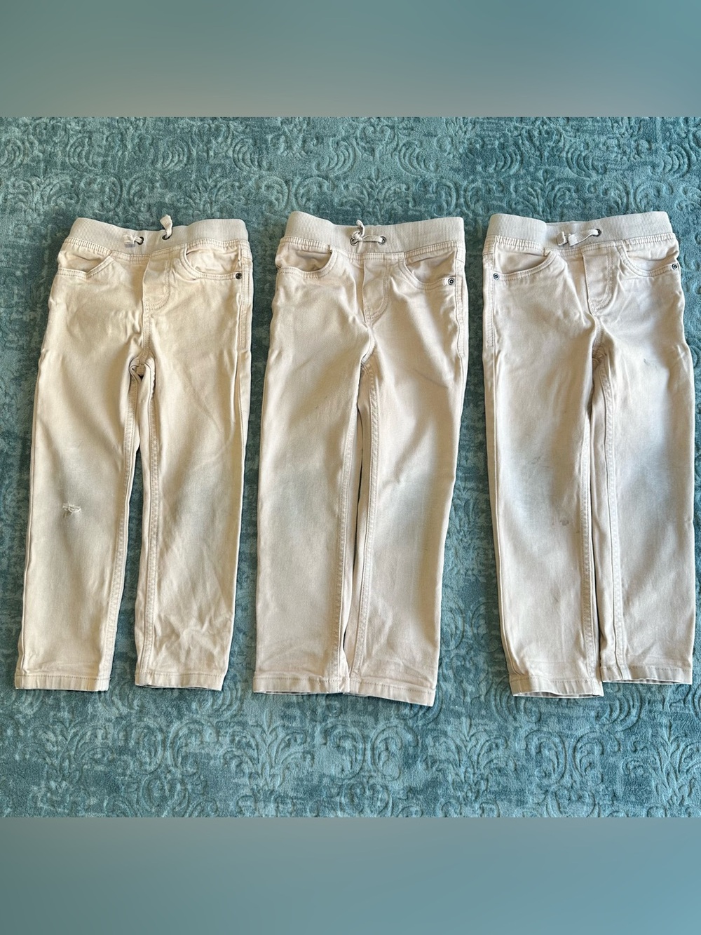 Boys Hanna Andersson 3 Pairs Khaki Uniform Pants - MANY FLAWS  | Size 5 Slim